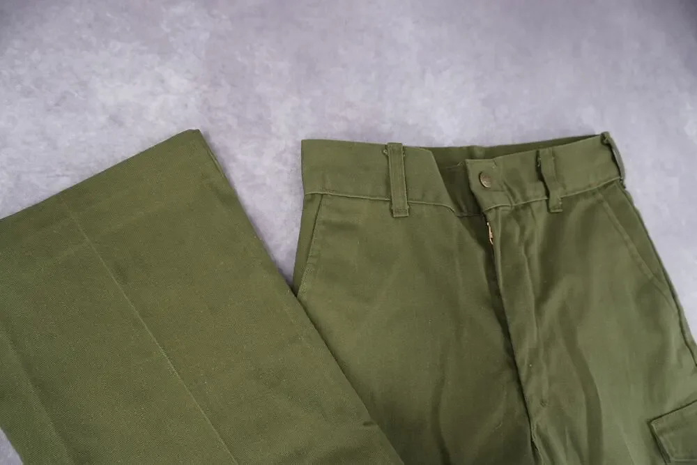 Vintage Boy Scouts of America BSA Olive Green Cargo Pants Approx 28x28